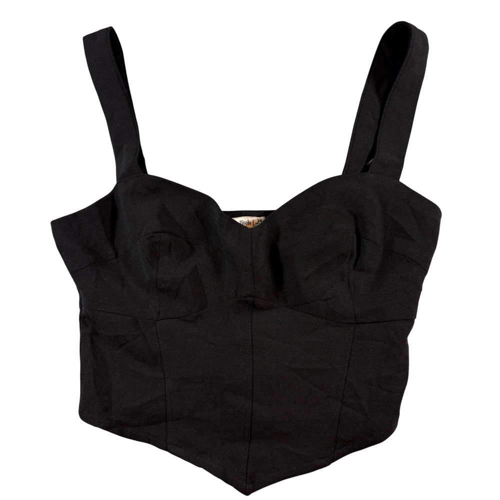 Abercrombie & Fitch | Black Sweetheart Corset Top with Adjustable Straps | XS